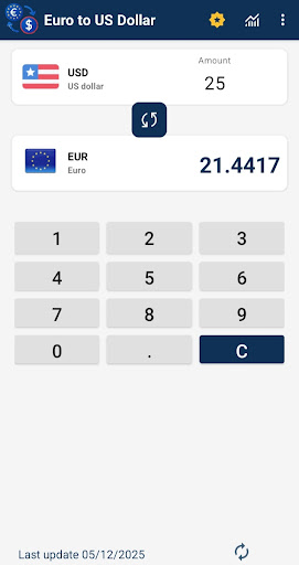 Euro to US Dollar Converter ekran görüntüsü