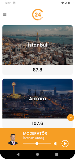 24 Radyo ekran görüntüsü