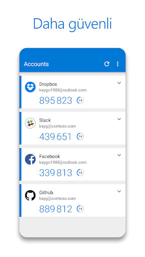 Microsoft Authenticator ekran görüntüsü