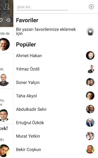 Köşe Yazıları ve Yazarlar ekran görüntüsü