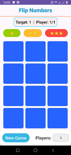 Flip Numbers Memory Game ekran görüntüsü
