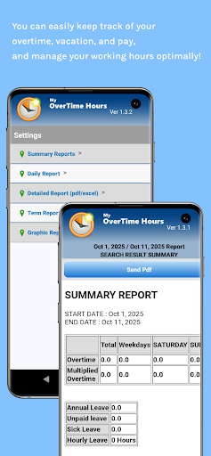 MyOvertimeHours Time&Leave ekran görüntüsü
