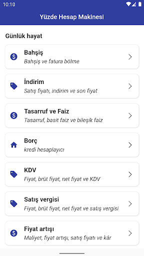 Yüzde Hesap Makinesi ekran görüntüsü