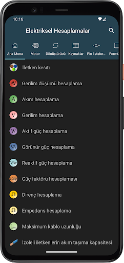 Elektriksel Hesaplamalar ekran görüntüsü