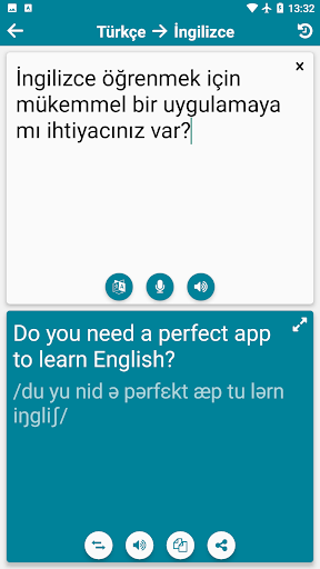 İngilizce - Türkçe ekran görüntüsü
