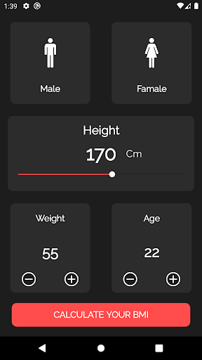 BMI BMR & Body Fat Calculator ekran görüntüsü