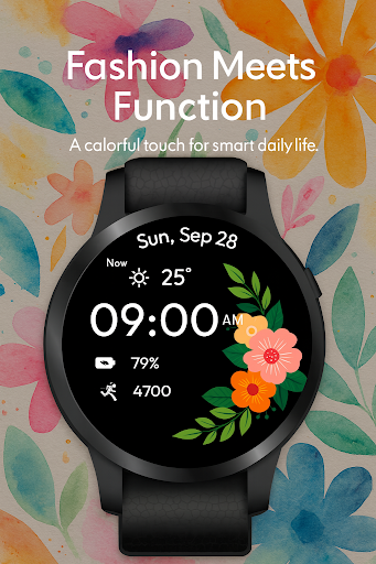 Colorful Floral WatchFace ekran görüntüsü