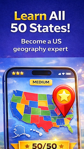 US 50 States & Capitals Quiz ekran görüntüsü
