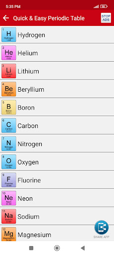 Easy Periodic Table ekran görüntüsü