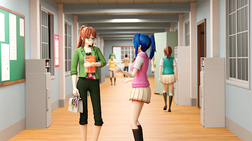 anime okul öğretmeni 3d ekran görüntüsü