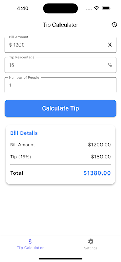 Tip Calculator ekran görüntüsü