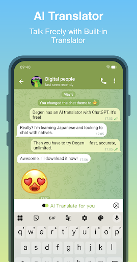Degen - Telegram'da Kripto ekran görüntüsü