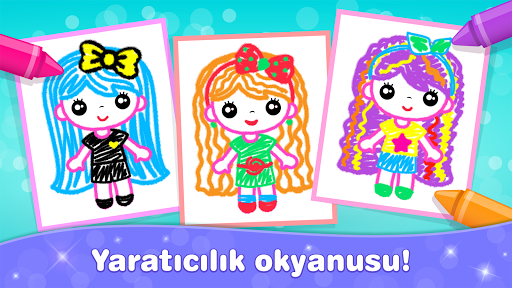 Kız oyunlar çocuk boyama oyunu ekran görüntüsü