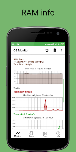 OS Monitor: Sistem Yöneticisi ekran görüntüsü