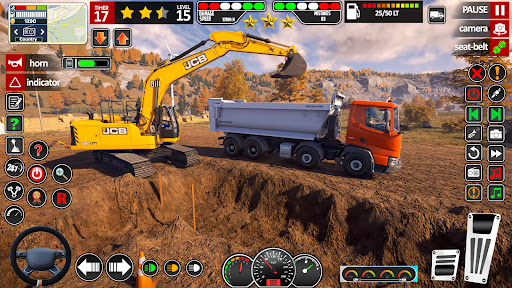 JCB oyunu kar ekskavatörü oyun ekran görüntüsü