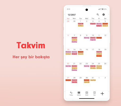 N Takvim: Haftalık planlayıcı ekran görüntüsü