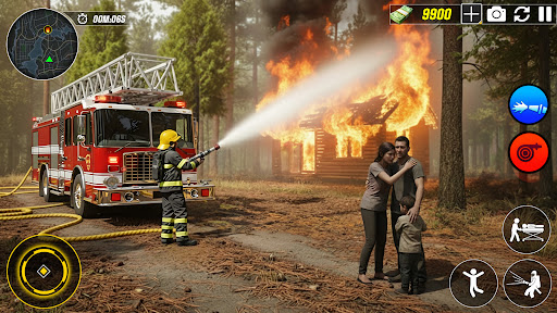 US Fire Truck Rescue Games 3d ekran görüntüsü