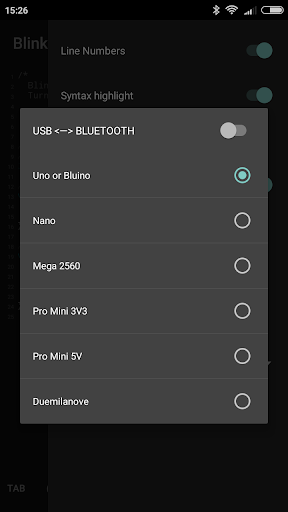 Bluino Loader - Arduino IDE ekran görüntüsü