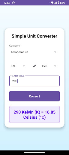 Simple Unit Converter ekran görüntüsü