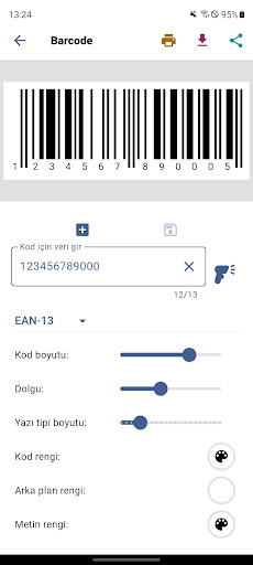 Barkod Oluşturucu ve tarayıcı ekran görüntüsü