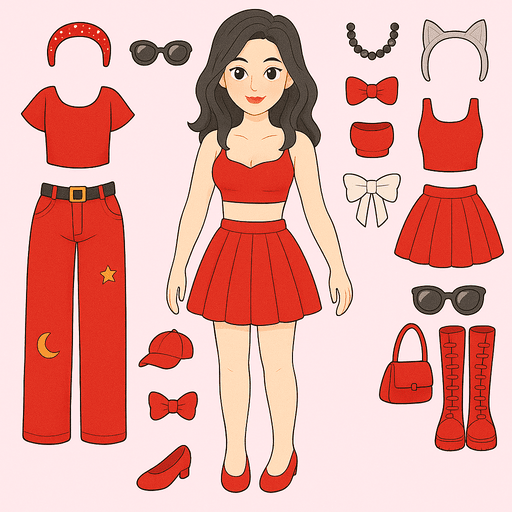 Kendin Yap Çıkartma Doll Oyunu