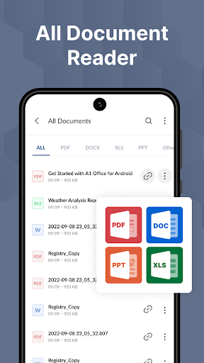 Word, PDF, XLS, PPT: A1 Office ekran görüntüsü