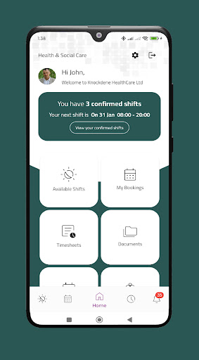 Knockdene HealthCare App ekran görüntüsü