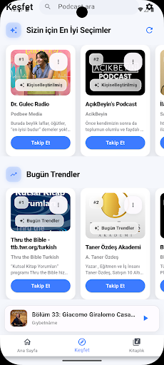Podcast Uygulaması ekran görüntüsü