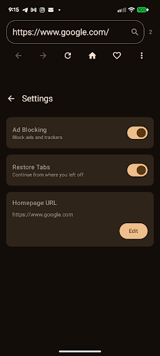 Simple Browser ekran görüntüsü