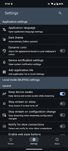 ScreenStream ekran görüntüsü