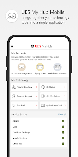 UBS My Hub ekran görüntüsü