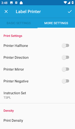 Label Printer ekran görüntüsü