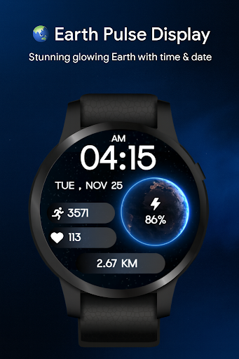Earth Pulse Digital WatchFace ekran görüntüsü