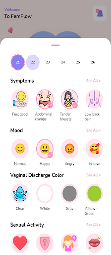 Periodo menstrual pms tracker ekran görüntüsü