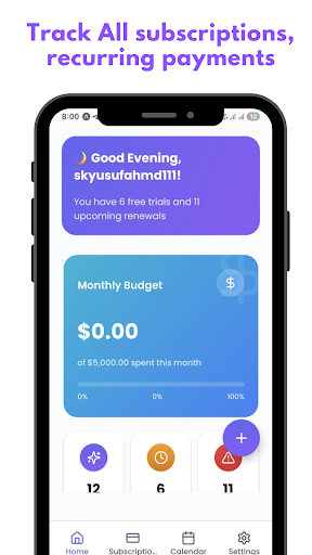 Subscription Tracker & Manager ekran görüntüsü