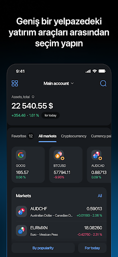 LiteFinance Mobil İşlemler ekran görüntüsü