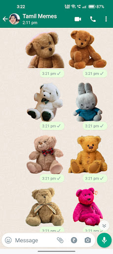 Teddy Bear Stickers ekran görüntüsü