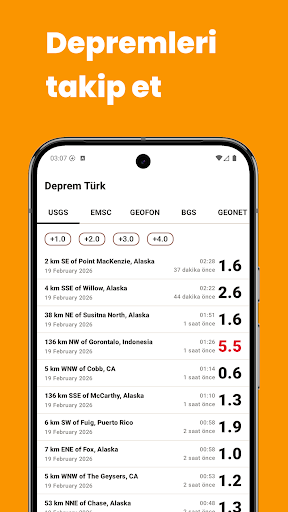 Deprem Türk ekran görüntüsü