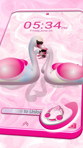 Swan Pink Love Launcher Theme ekran görüntüsü