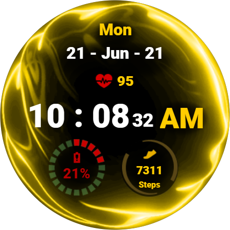 Fluid Yellow Watch Face ekran görüntüsü