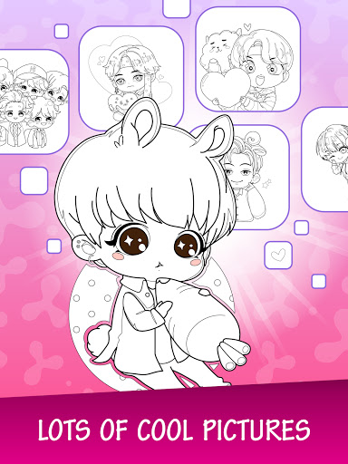 KPOP Chibi Idol Coloring Book ekran görüntüsü