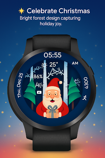 Christmas Forest WatchFace ekran görüntüsü