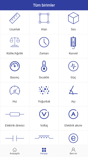Birim Çevirici ekran görüntüsü