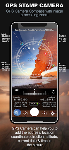 GPS Photo Stamp Cam with Zoom ekran görüntüsü