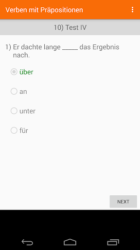 Almanca Fiiller Almanca testi ekran görüntüsü