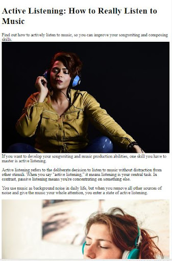 How to Listen to Music ekran görüntüsü