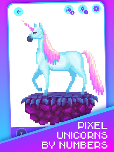 Pixel Unicorns Coloring Book ekran görüntüsü
