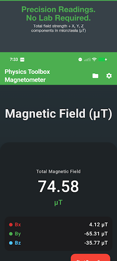 Physics Toolbox Magnetometer ekran görüntüsü