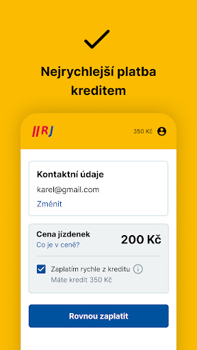 RegioJet ekran görüntüsü