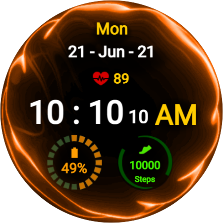 Three Color Fluid Watch Face ekran görüntüsü